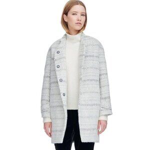 REBECCA TAYLOR WOOL BLEND ICICLE COCOON COAT